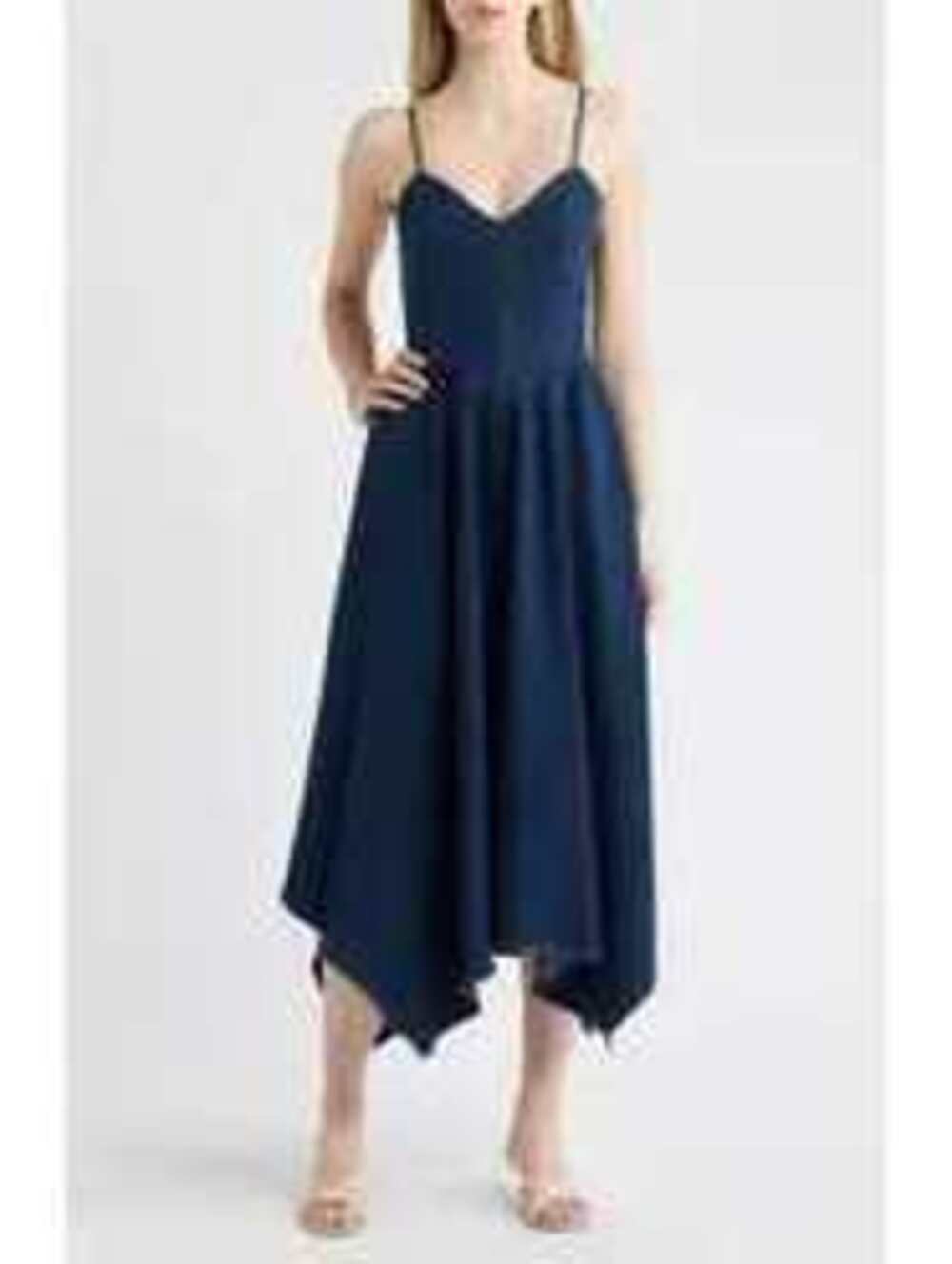 Moon River Handkerchief Denim Midi Dress Size Medium